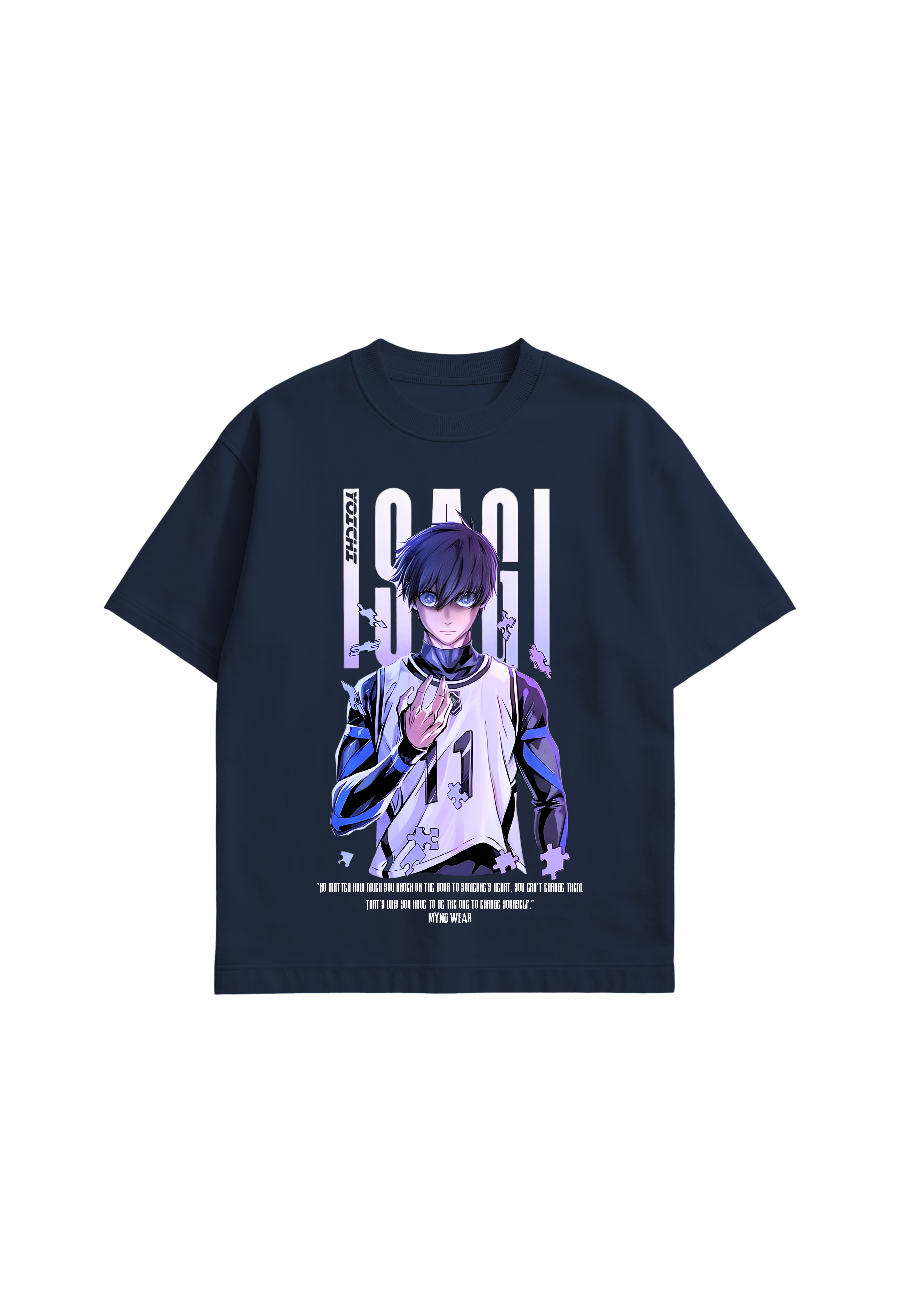 Blue Lock Isagi Yoichi  Egoist Mindset Graphic T-Shirt – Navy Anime Streetwear