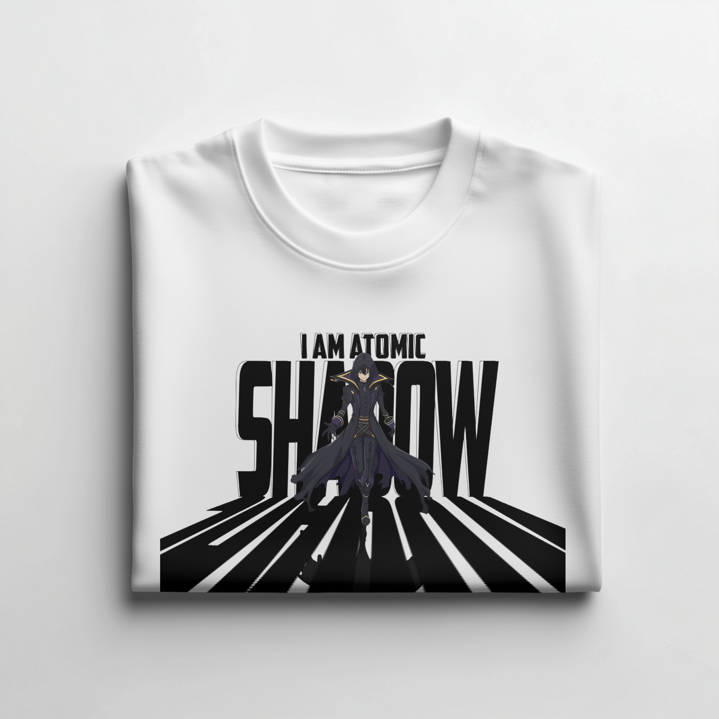 "I AM ATOMIC – SHADOW" White T-Shirt – Shadow Garden Edition