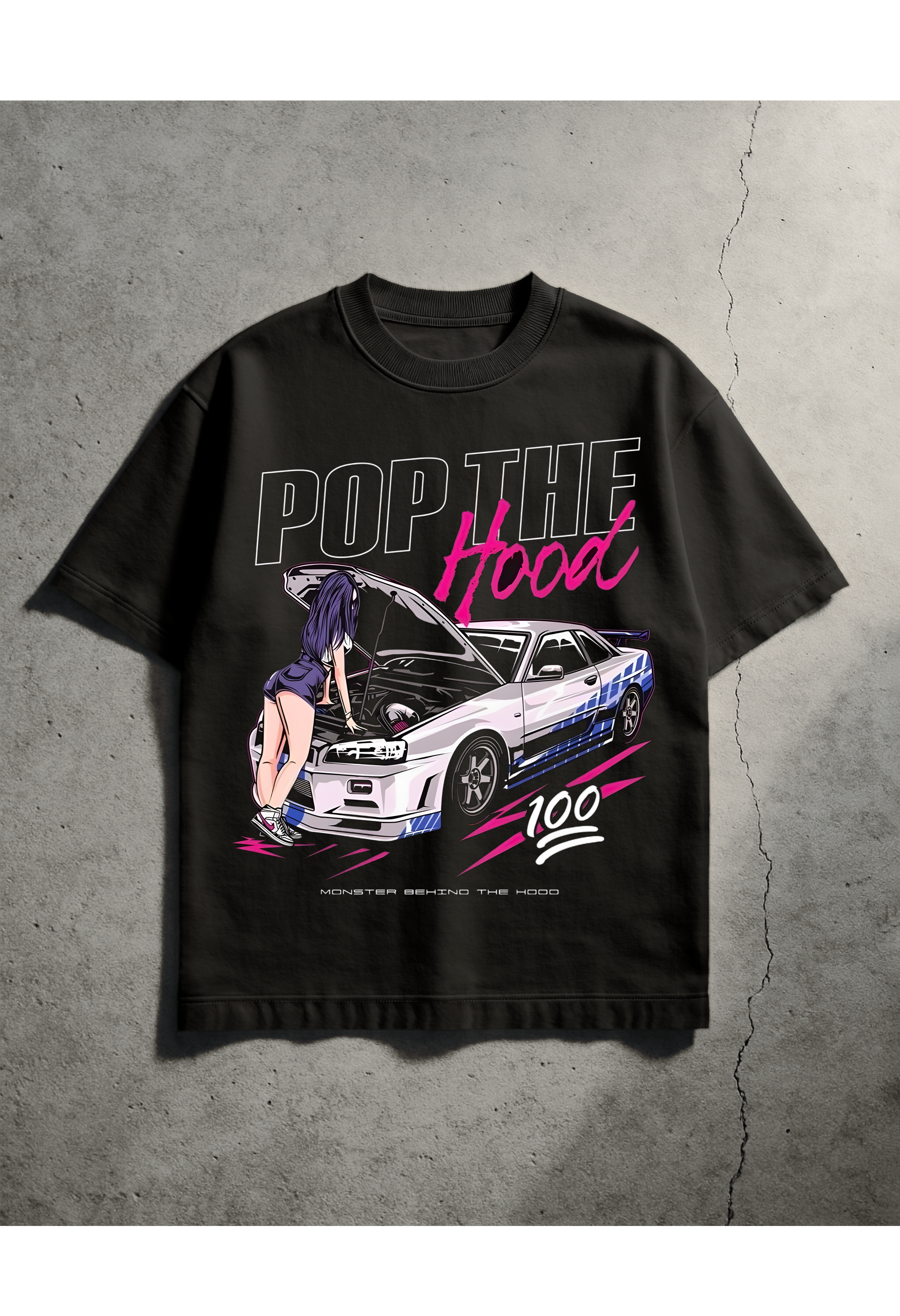 Pop the hood graphic tshirt