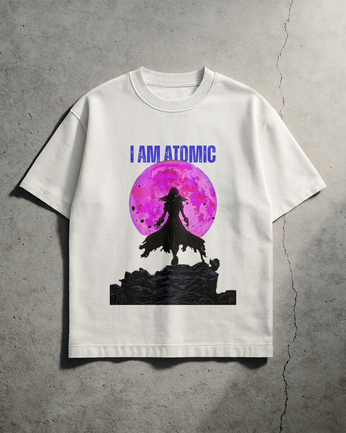 "I AM ATOMIC" White T-Shirt – Shadow Garden Moonlight Edition
