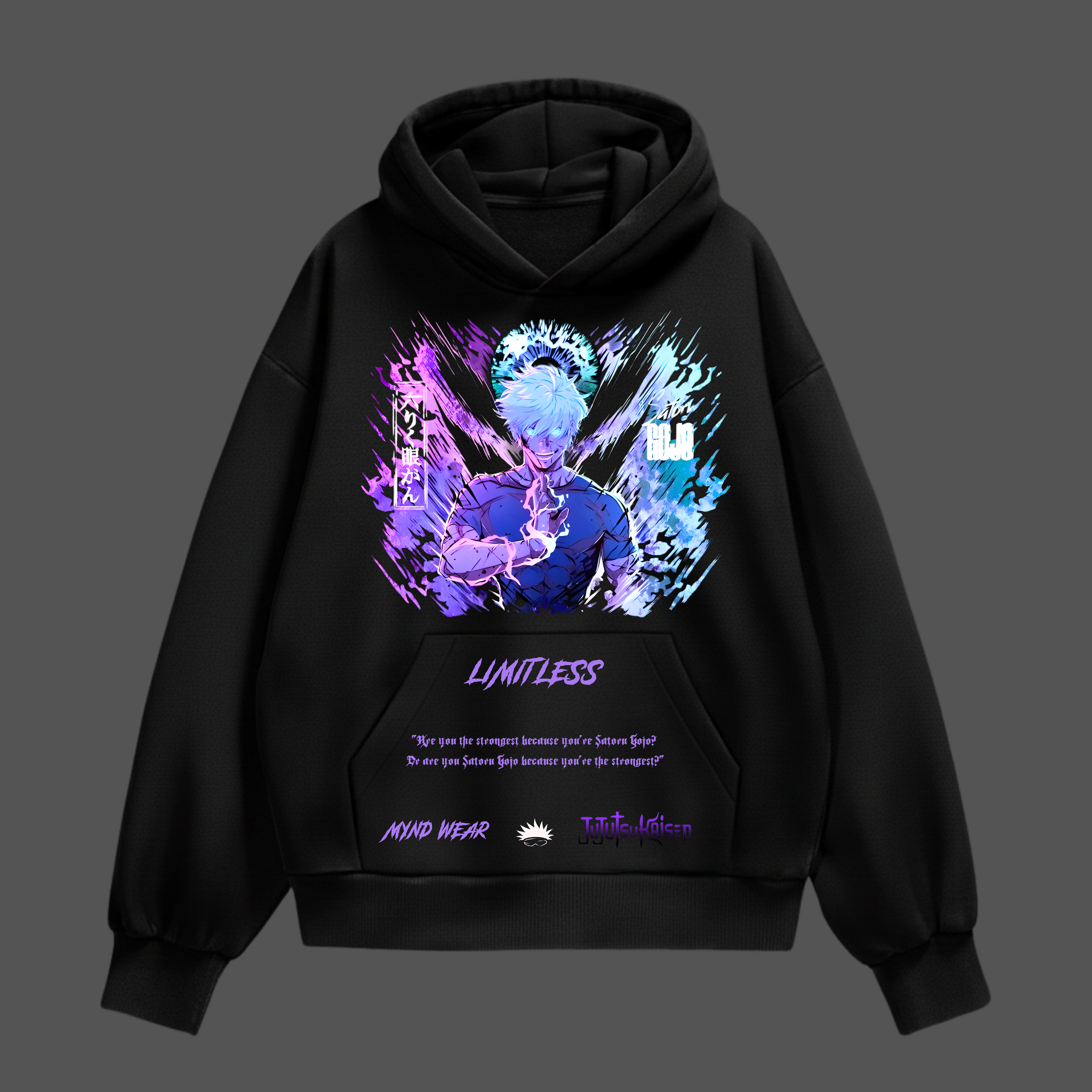 Gojo Satoru “Limitless Edition” Black Fleece Hoodie – Limited Release