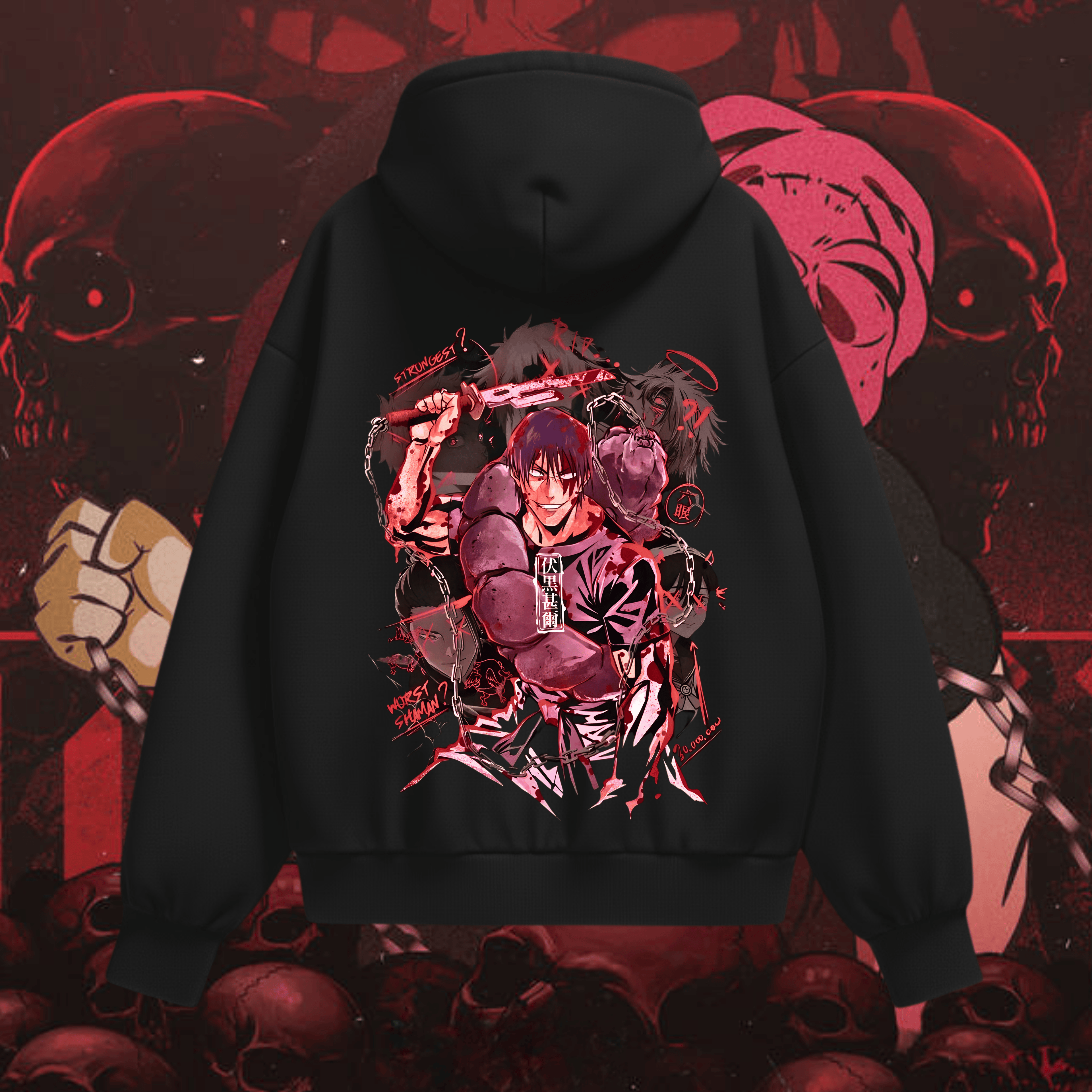 Jujutsu Kaisen Toji Fushiguro "Sorcerer Killer" | Bloody Black Manga Streetwear Hoodie