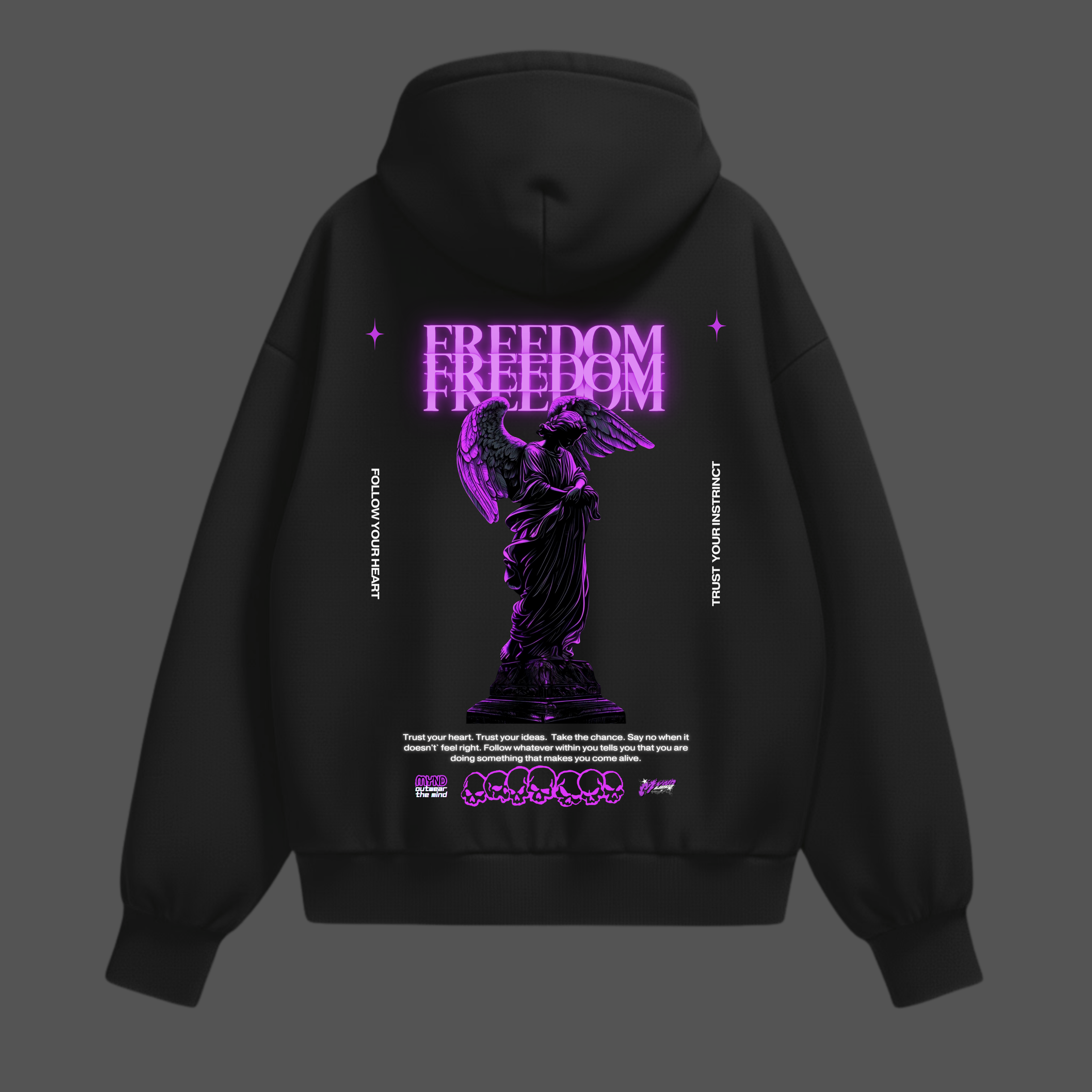 Mynd Wear “Transform Mind” Heavy Cotton Oversized Hoodie – Black