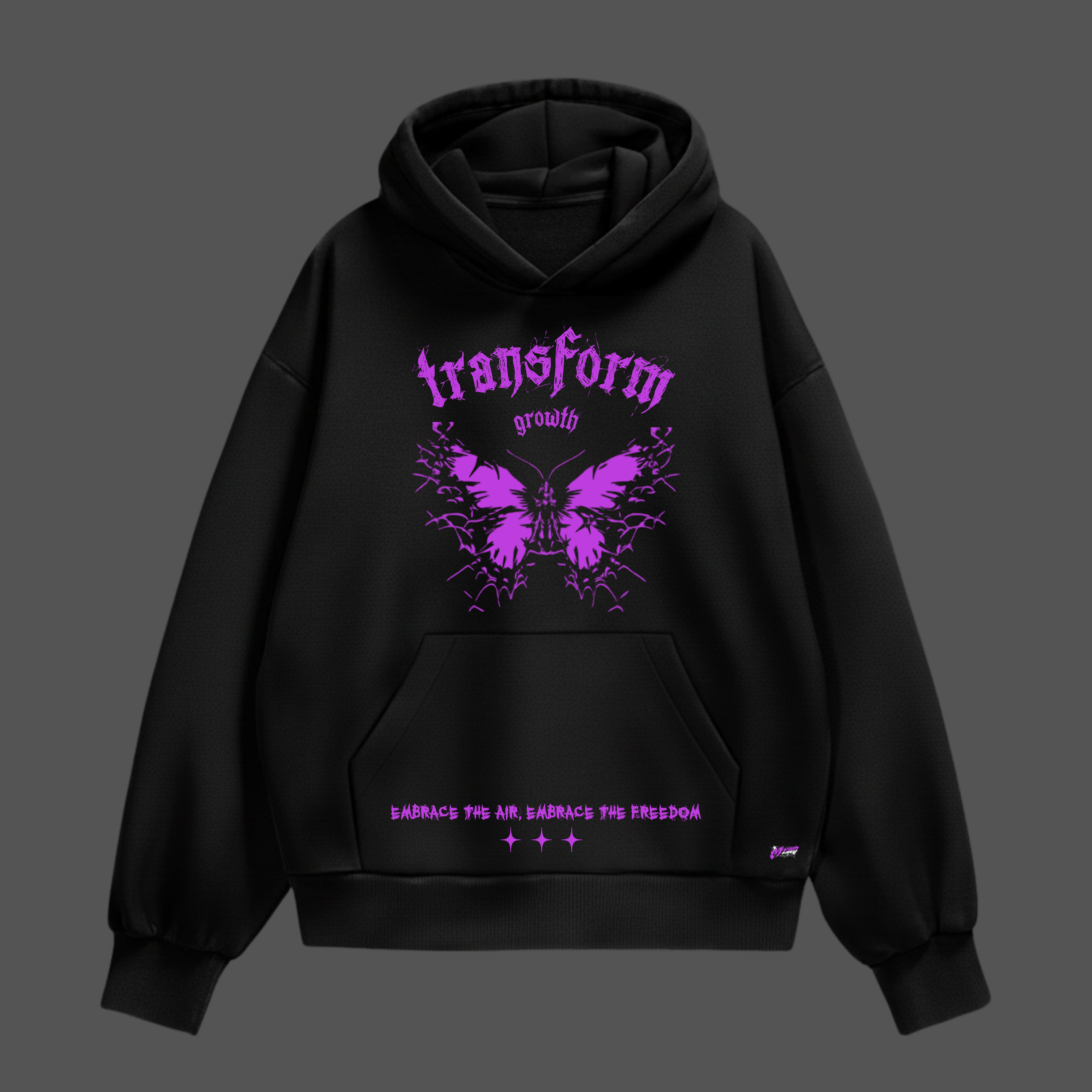 Mynd Wear “Transform Mind” Heavy Cotton Oversized Hoodie – Black