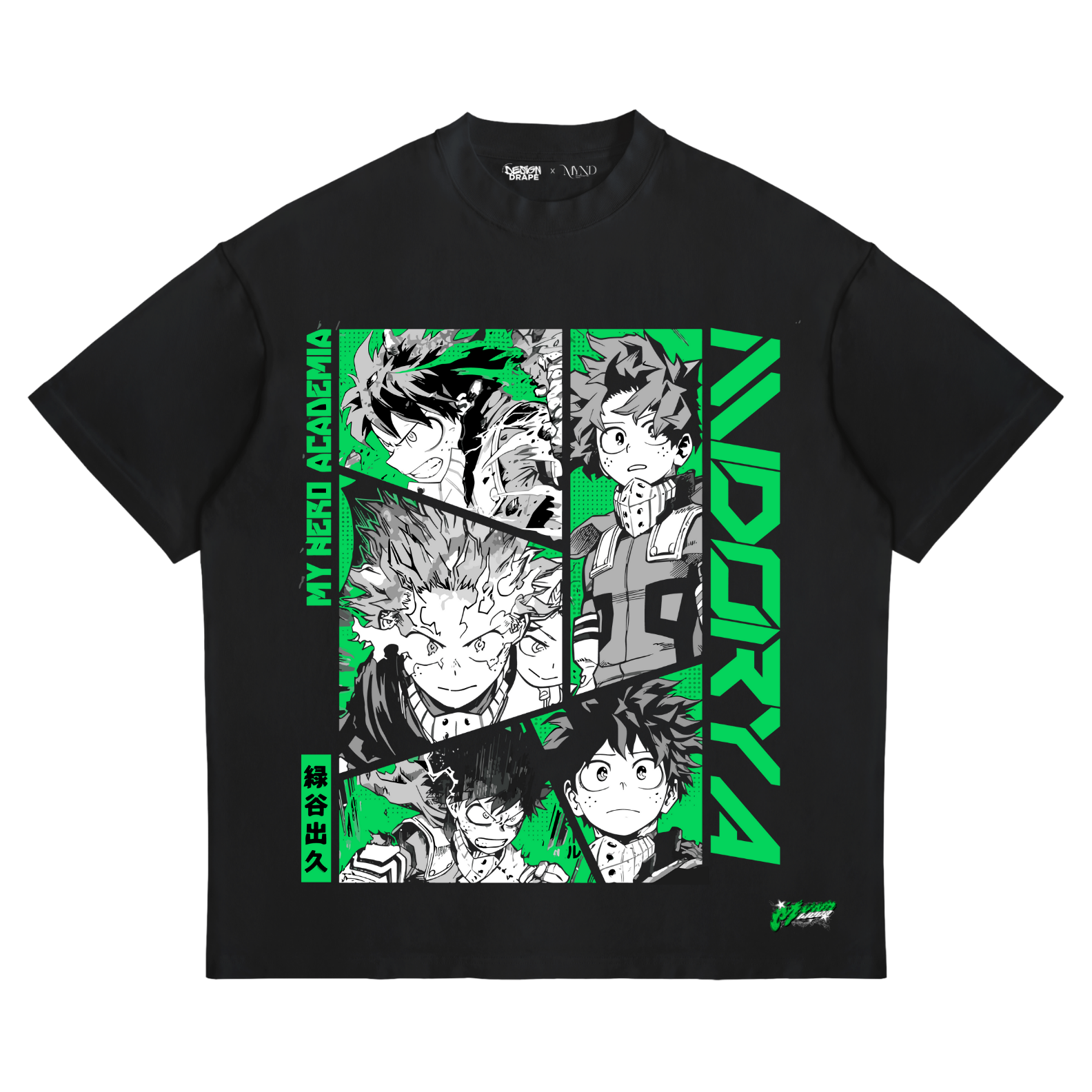 My Hero Academia Midoriya T-Shirt – Deku Anime Streetwear Tee (Unisex, Black/Green)